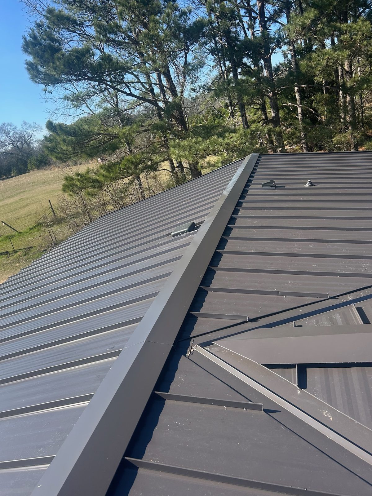 Standing seam metal roof replacement on a home near Shreveport-Bossier City