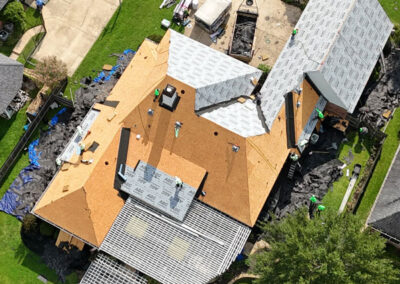 Roof construction, new roof after hail storm in Bossier City, Louisiana